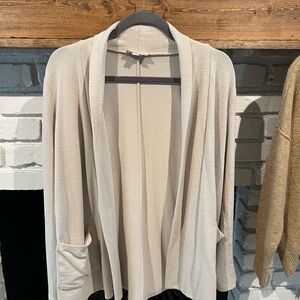 Elegant Cream Open-Front Sweater